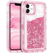 For iPhone 16 Case Glitter Floating Liquid Shiny Quicksand Case for Women Girls Heavy Duty Shockproof Protective Case Hard PC Bumper Soft TPU Cover for iPhone 16 15 14 13 12 11 Mini Pro Plus ProMax